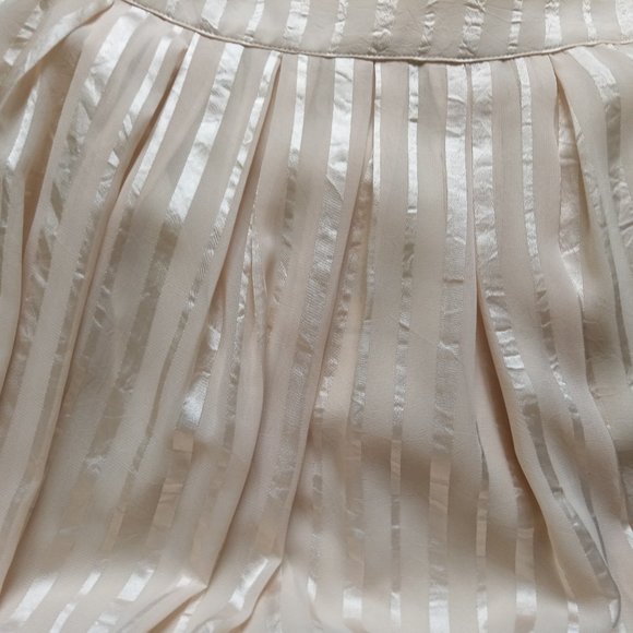 Mango Ecru Striped Satin Skirt, Size S - Picture 2 of 9